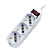 Multipresa 3 posti 10-16a-schuko con interruttore bianca e cavo 3m