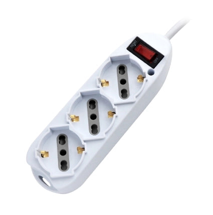 Multipresa 3 posti 10-16a-schuko con interruttore bianca e cavo 3m