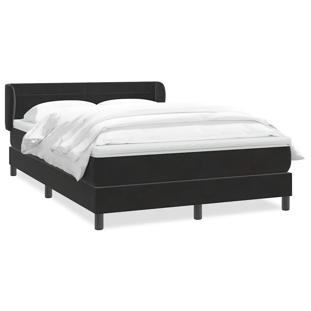 Giroletto a Molle con Materasso Nero 160x210 cm in Velluto 3317615