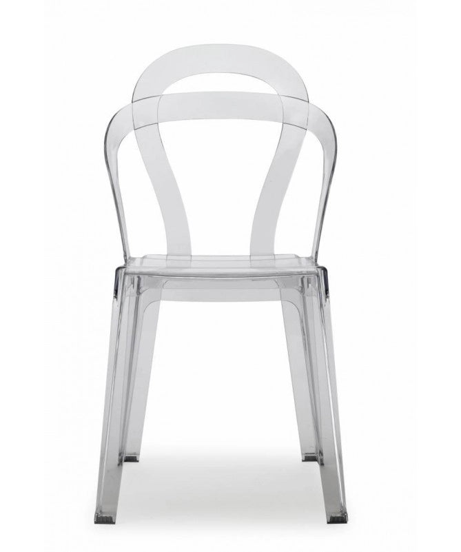 Sedia Titì set da 4 policarbonato - Made in Italy SCAB DESIGN - trasparente fume' 183