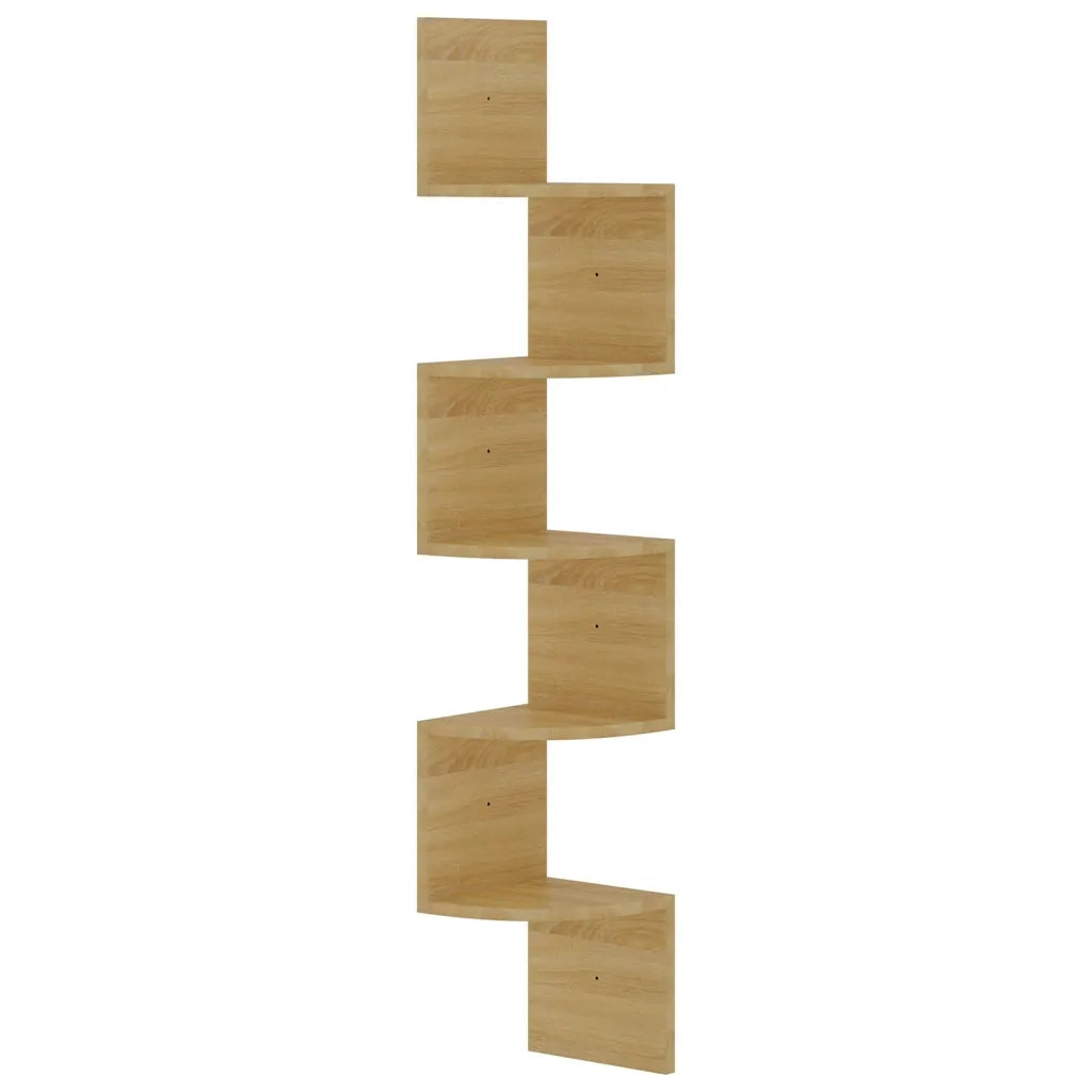 Scaffale Angolare a Muro Rovere Sonoma 19x19x123 cm Multistrato 326834