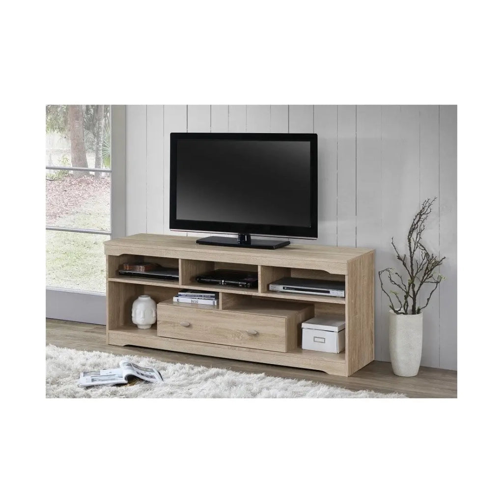 Mobile TV MERSIN 150 cm con 1 cassetto e 5 vani colore Sonoma.