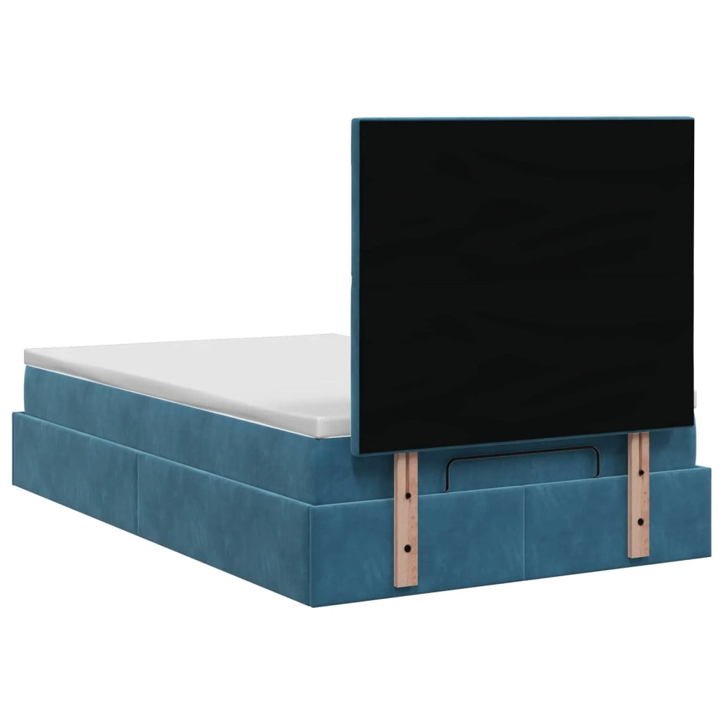 Letto Ottomano con Materasso e LED Blu scuro 120 x 200 cm 3458227