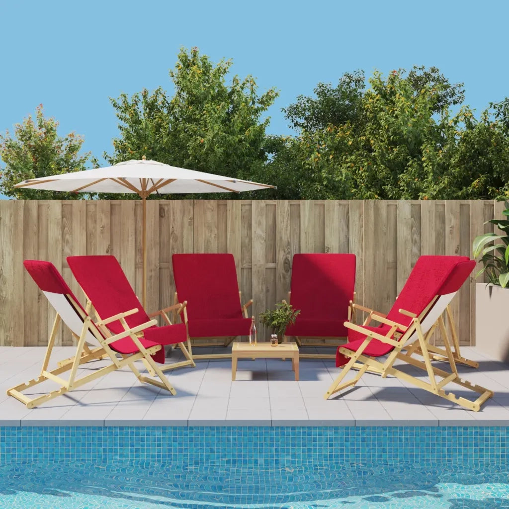 Asciugamani da Spiaggia 6 pz Borgogna 60x135 cm Tessuto 400 GSM CFW1072760