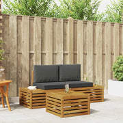 Set di divani da esterno-Sofa da giardino Naturale e Antracite 59 x 59 x 37 cm