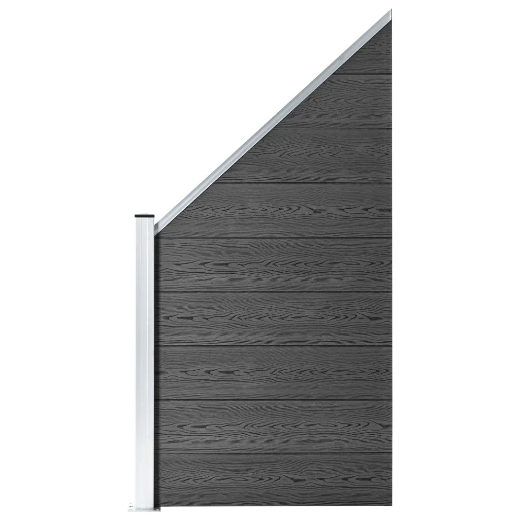 Set Pannelli di Recinzione in WPC 446x(105-186) cm Nero 3070438