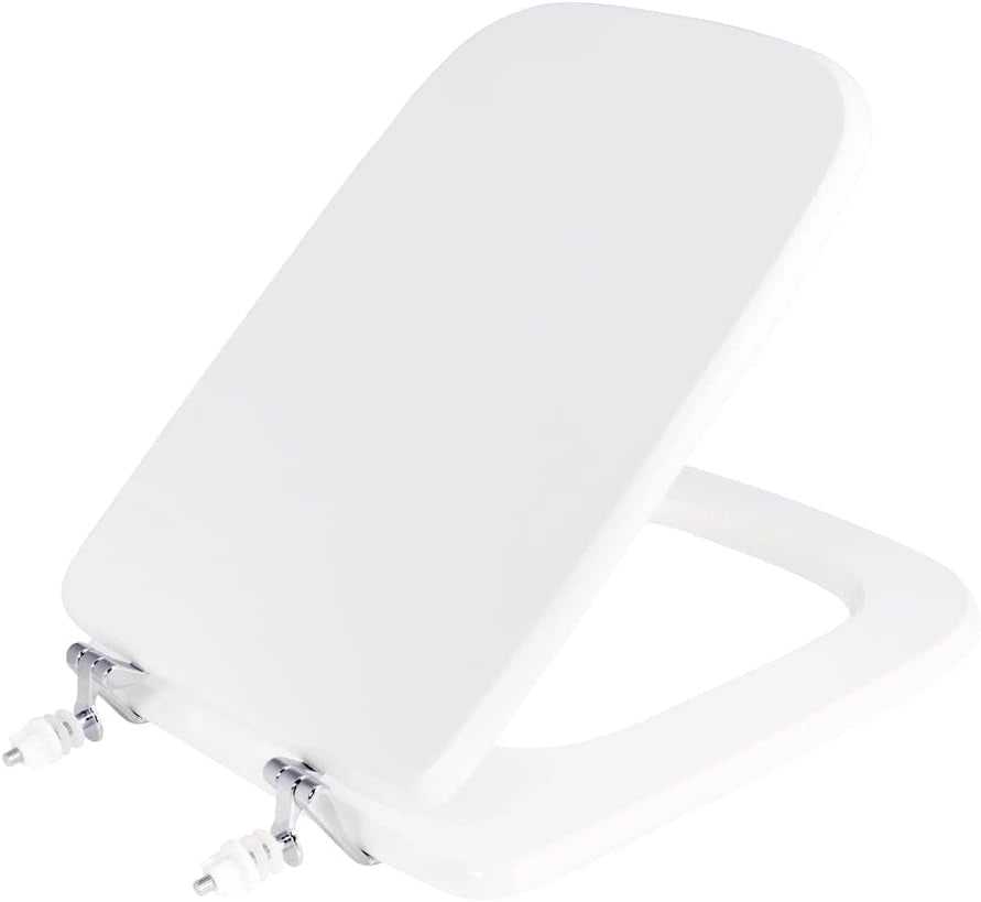 Copriwater universale bianco in legno con cerniere regolabili