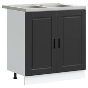 Mobiletto per Lavabo | Armadio Lavabo Porto 2 pz Nero Legno multistrato