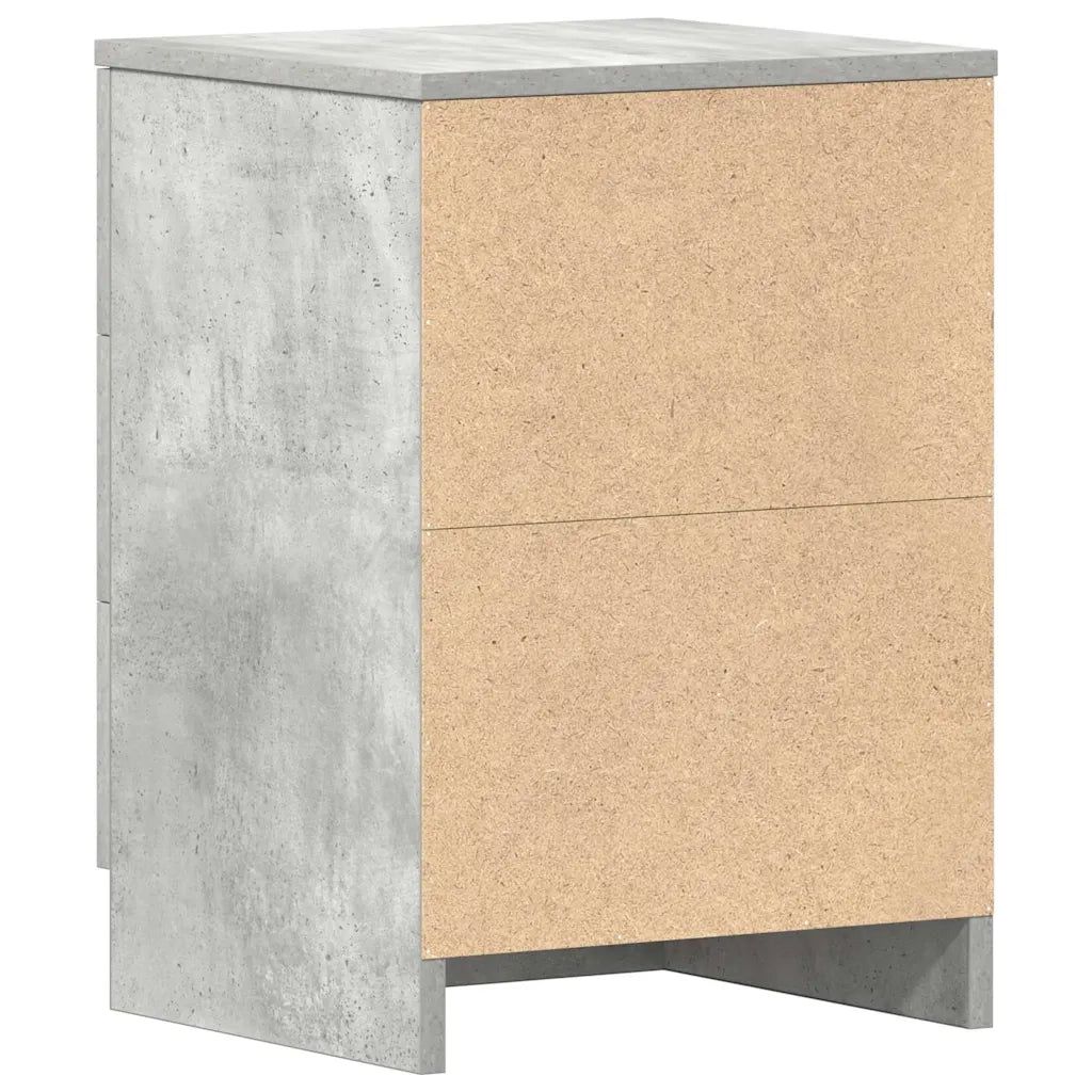 Comodino | Armadio da Notte | Mobiletto da notte Grigio Cemento 38x35x56 cm in Legno Multistrato