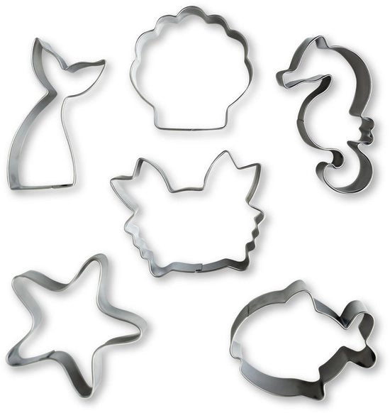 Draghi di Carta 6 Forme di Biscotti Ambientazione Sottomarina - Crea Biscotti Unici - Cucina con Bambini - Ottimo Regalo per Feste, Pasqua, Natale - in un Set di Scatole di Cartone Pratiche Modello 1