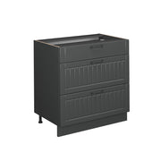 Vicco Mobiletto base per cucina Grigio scuro 80 cm con 3 cassetti, senza piano di lavoro