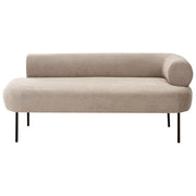 Chaise Lounge Tortora Destra in tessuto poliestere con cuscini decorativi Gambe in metallo Soggiorno di design moderno