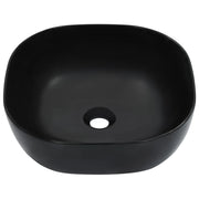 Lavandino-Lavello 42,5x42,5x14,5 cm in Ceramica Nero