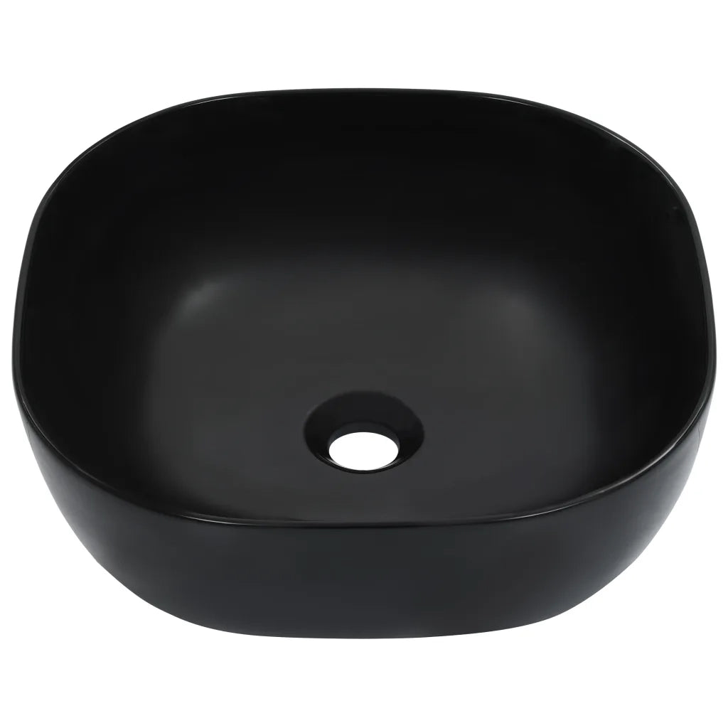 Lavandino-Lavello 42,5x42,5x14,5 cm in Ceramica Nero