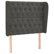 Testiera | Testata ad Orecchio GrigioScuro 103x23x118/128cm in Velluto