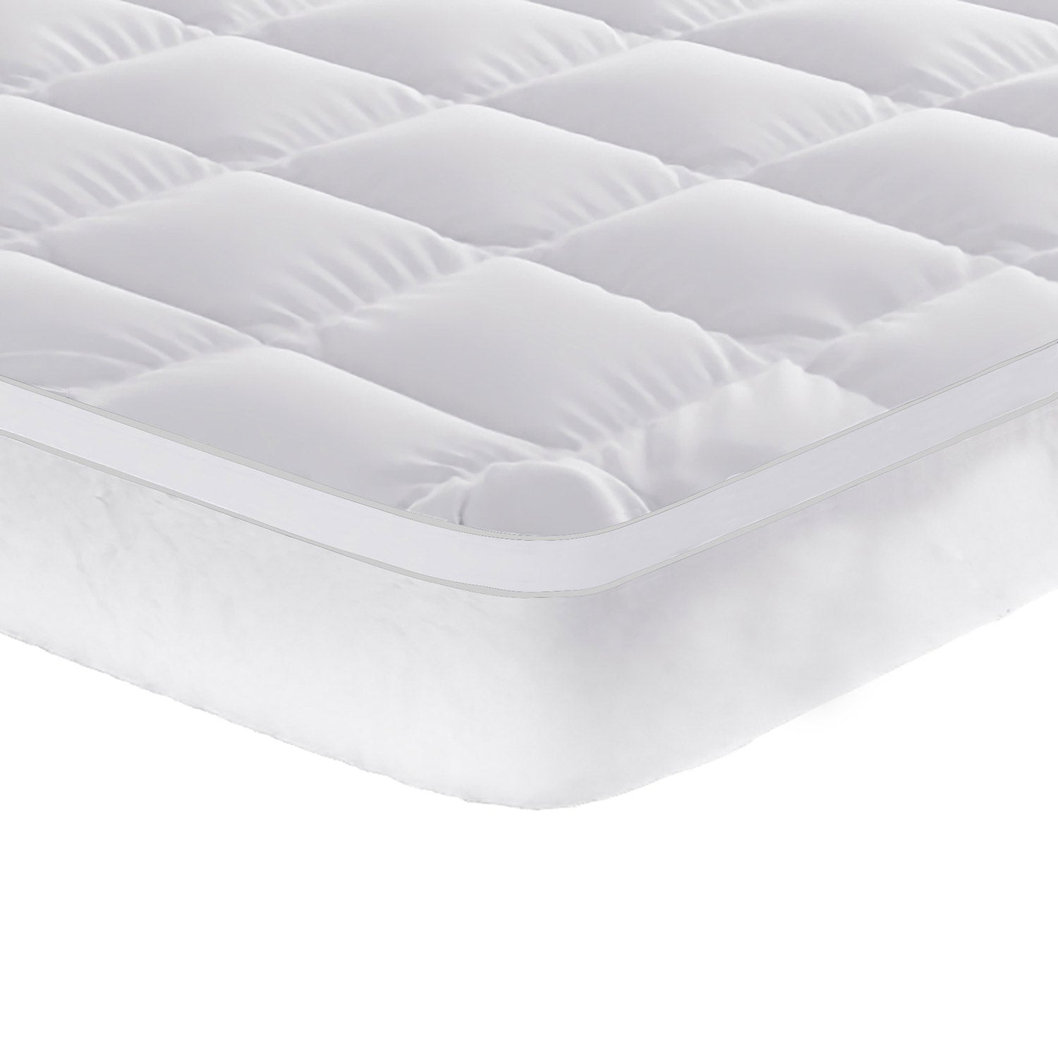 Topper Matrimoniale Trapuntato 800 gr/mq con Fascia Coprimaterasso Morfeo Bianco