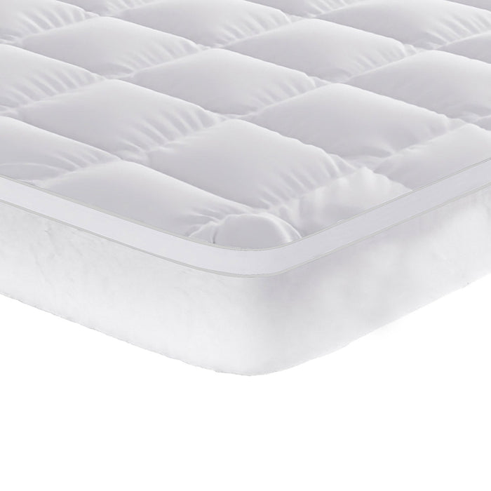 Topper Matrimoniale Trapuntato 800 gr/mq con Fascia Coprimaterasso Morfeo Bianco