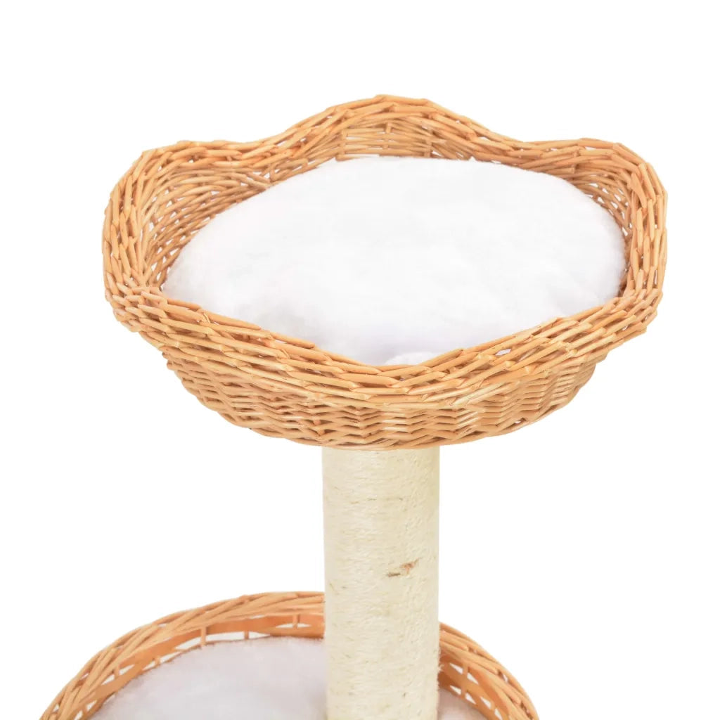 Albero per Gatti con Tiragraffi in Legno di Salice Naturale 170728