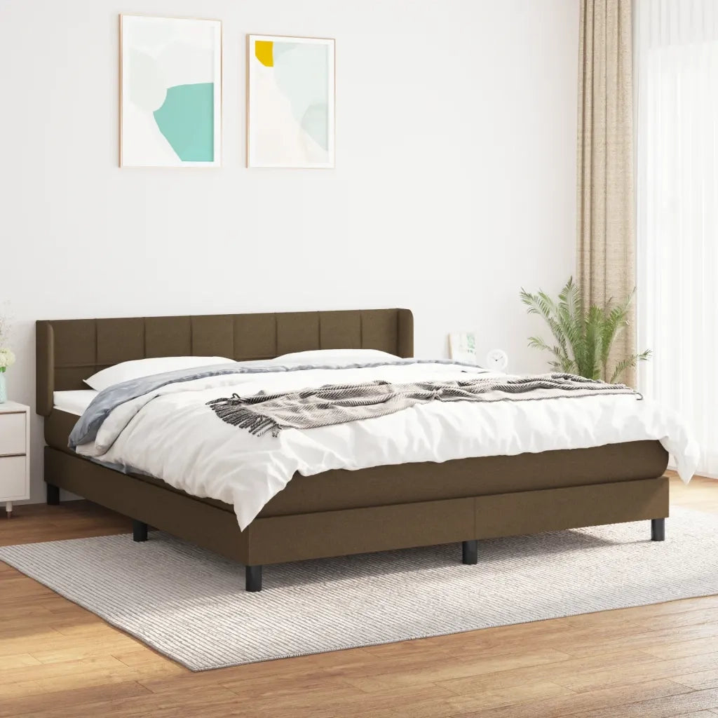 Giroletto a Molle con Materasso Marrone Scuro 180x200cm Tessuto cod mxl 58737