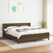 Giroletto a Molle con Materasso Marrone Scuro 180x200cm Tessuto cod mxl 58737