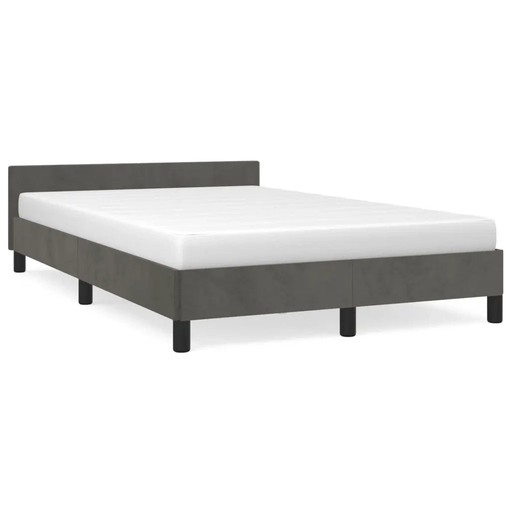 Giroletto senza Materasso Grigio Scuro 120x190 cm Velluto
