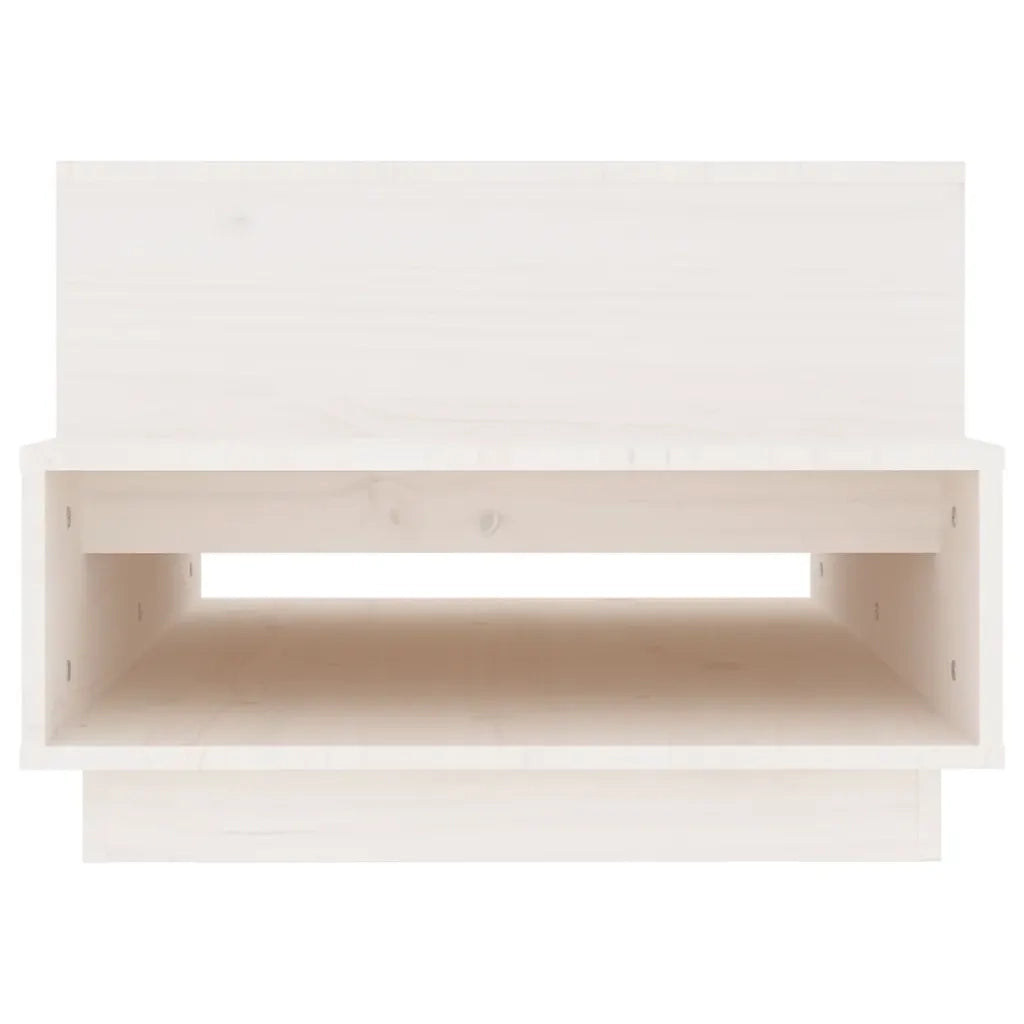 Tavolino da Salotto-Tavolino da soggiorno-Tavolo Bianco 80x55x40,5 cm Legno Massello di Pino