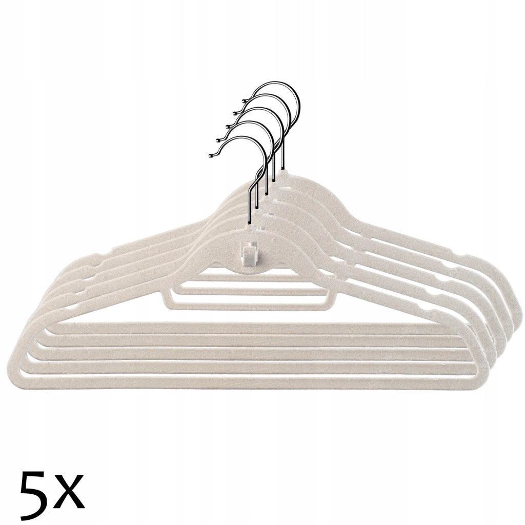 Grucce appendiabiti KADAX, giacche, appendiabiti per armadi, floccate, 5 pezzi