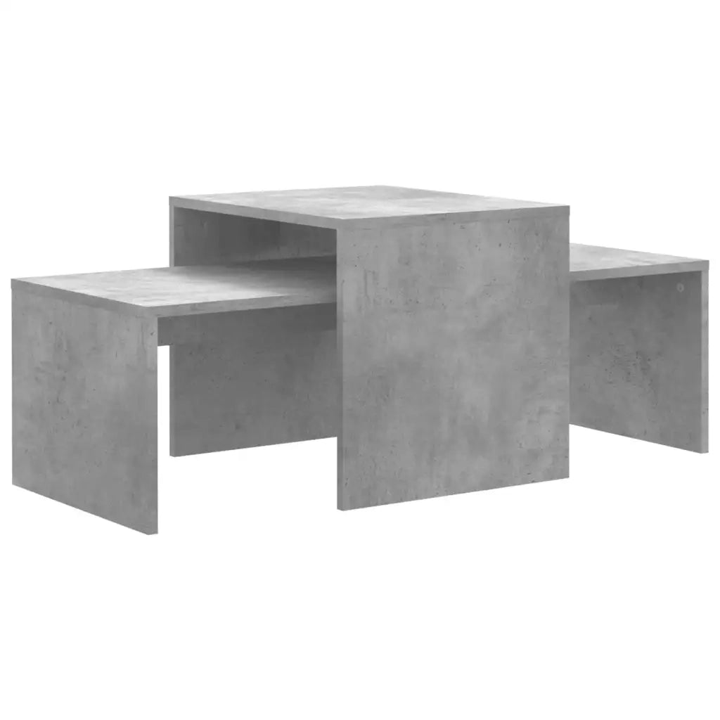 Set Tavolini da CaffÃ¨ Grigio Cemento 100x48x40 cm in Truciolato