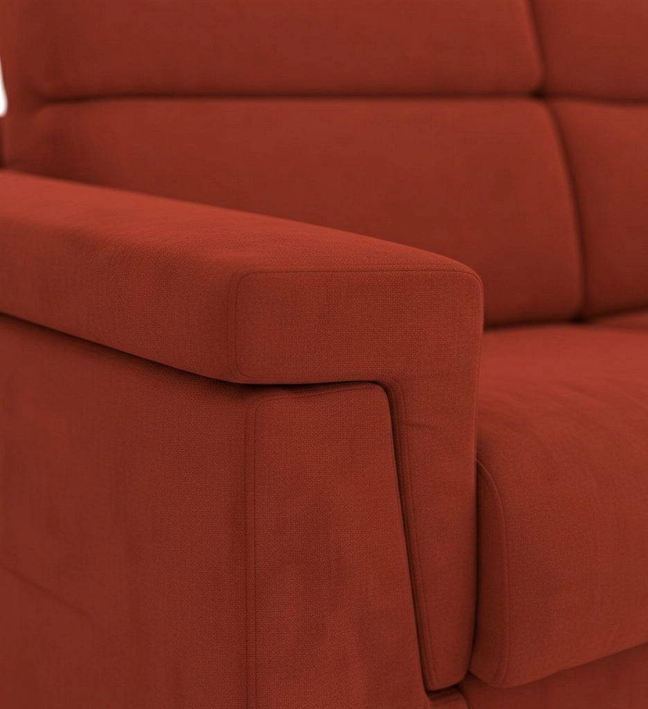 Flaibano, Divano Fisso 2 Posti Sfoderabile Made in Italy, 205x95x100h cm Arancione