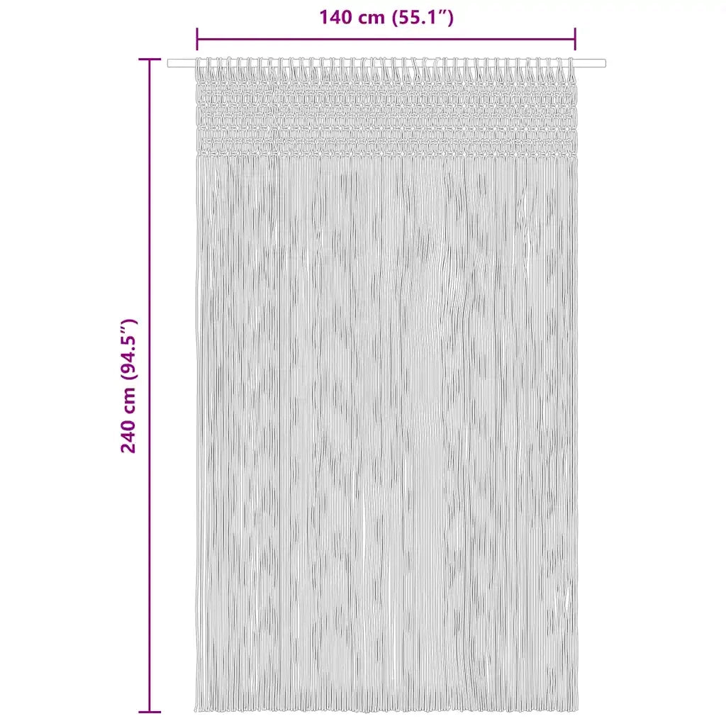 Tenda Macram¨¨ Antracite 140x240 cm in Cotone