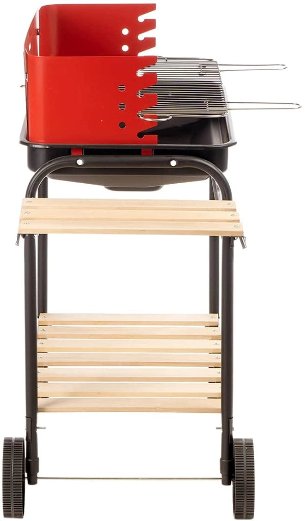 MAURY'S BARBECUE GRILL GARDEN RETTANGOLARE 45 X 85 X 105 CM RIPIANO IN LEGNO