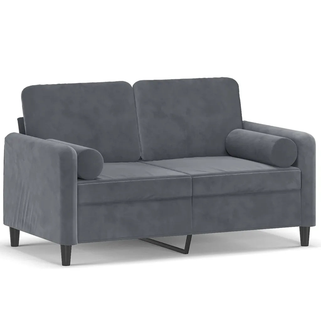 Divano a 2 Posti con Cuscini-Sofa 2 Posti con Cuscini Grigio Scuro 120 cm in Velluto 717713