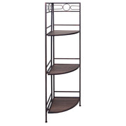 Scaffale angolare in legno nero e metallo 50x36x126h