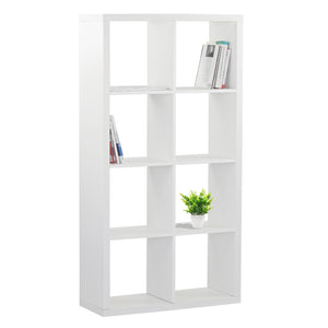 Libreria 8 Ripiani 77x147x30 cm in Legno MDF Bianco Opaco