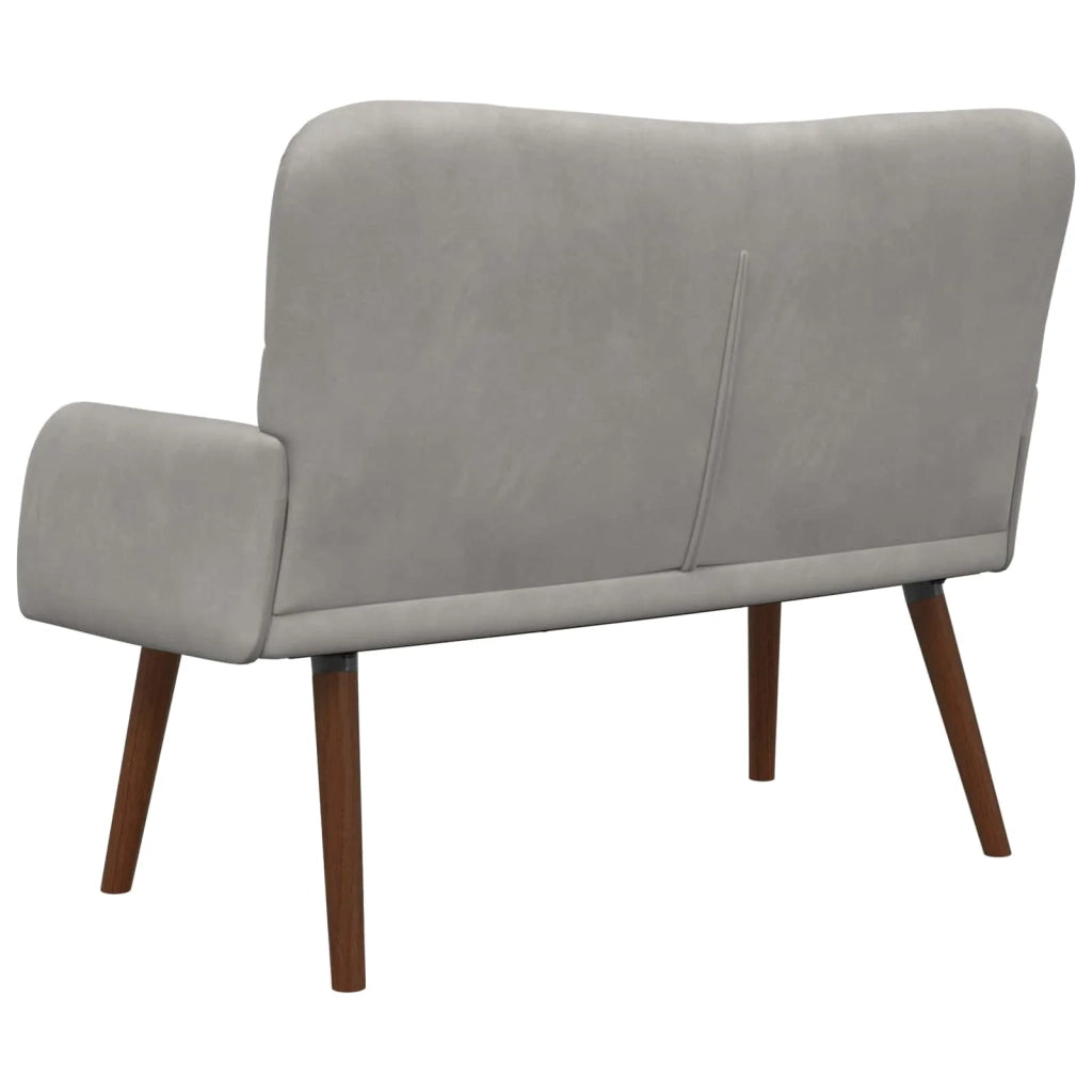 Sofa a Due Posti Grigio chiaro 115 x 61 x 87 cm Velluto