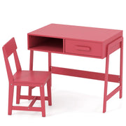 Set scrivania e sedia per bambini 85 x 48 x 70 cm spazio di lavoro organizzato seduta ergonomica in MDF rosa 20_0011750