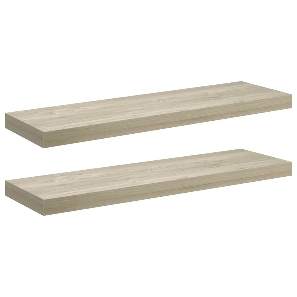 Scaffali a Parete 2 pz Rovere 80x23,5x3,8 cm in MDF 323878