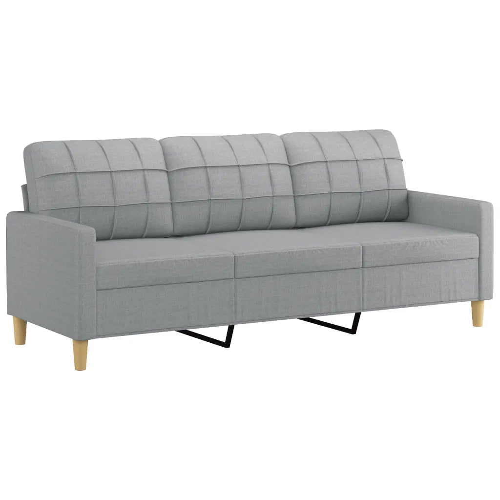 Set di Divani 2 pz con Cuscini Grigio Chiaro in Tessuto 3201306