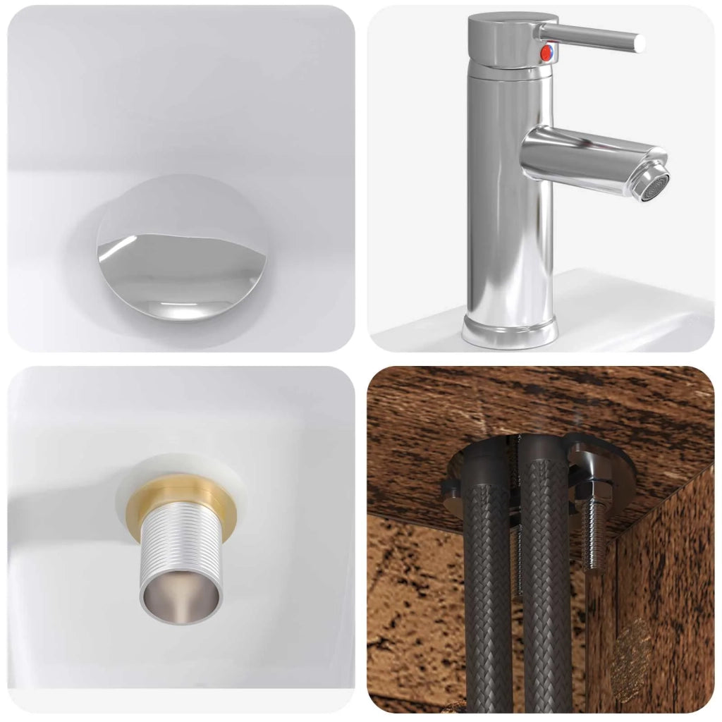 Set di mobili per il bagno 2 pz Legno antico 3403974