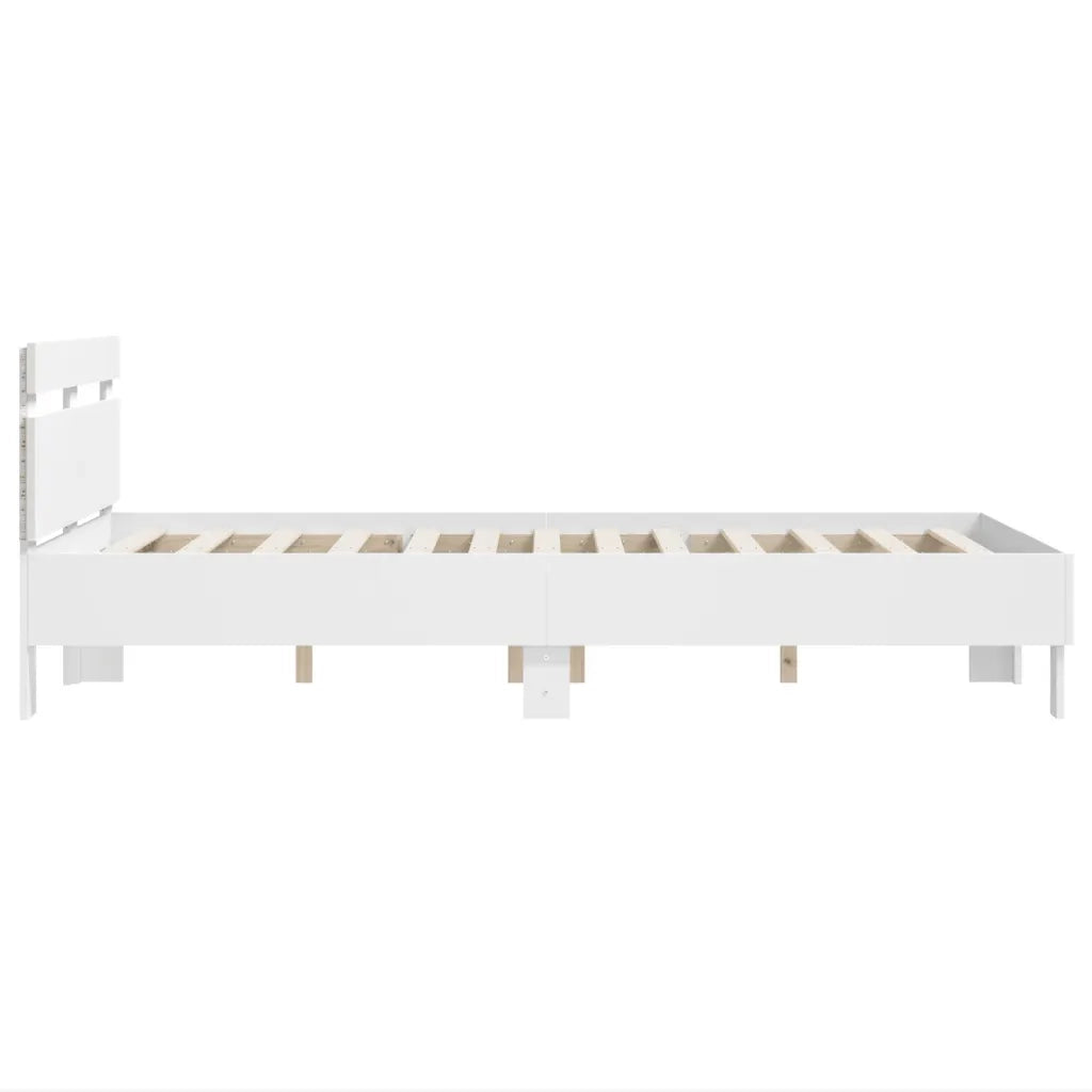 Giroletto con Testiera e LED Bianco 120x190 cm 3207574