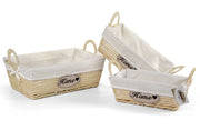 SET 3 CESTE DA BAGNO IN COLORE BEIGE 40/35/30 CM IN TESSUTO