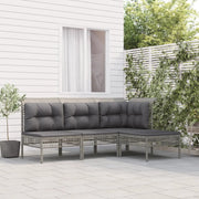 Set Divani da Giardino 4 pz con Cuscini in Polyrattan Grigio 3187497