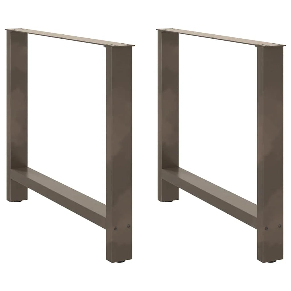 Set di 2 gambe per tavolo da pranzo in acciaio 100 x 72-73 cm design moderno robusto acciaio naturale 02_0057563