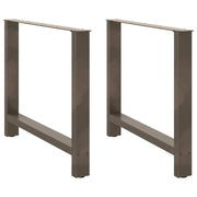 Set di 2 gambe per tavolo da pranzo in acciaio 100 x 72-73 cm design moderno robusto acciaio naturale 02_0057563