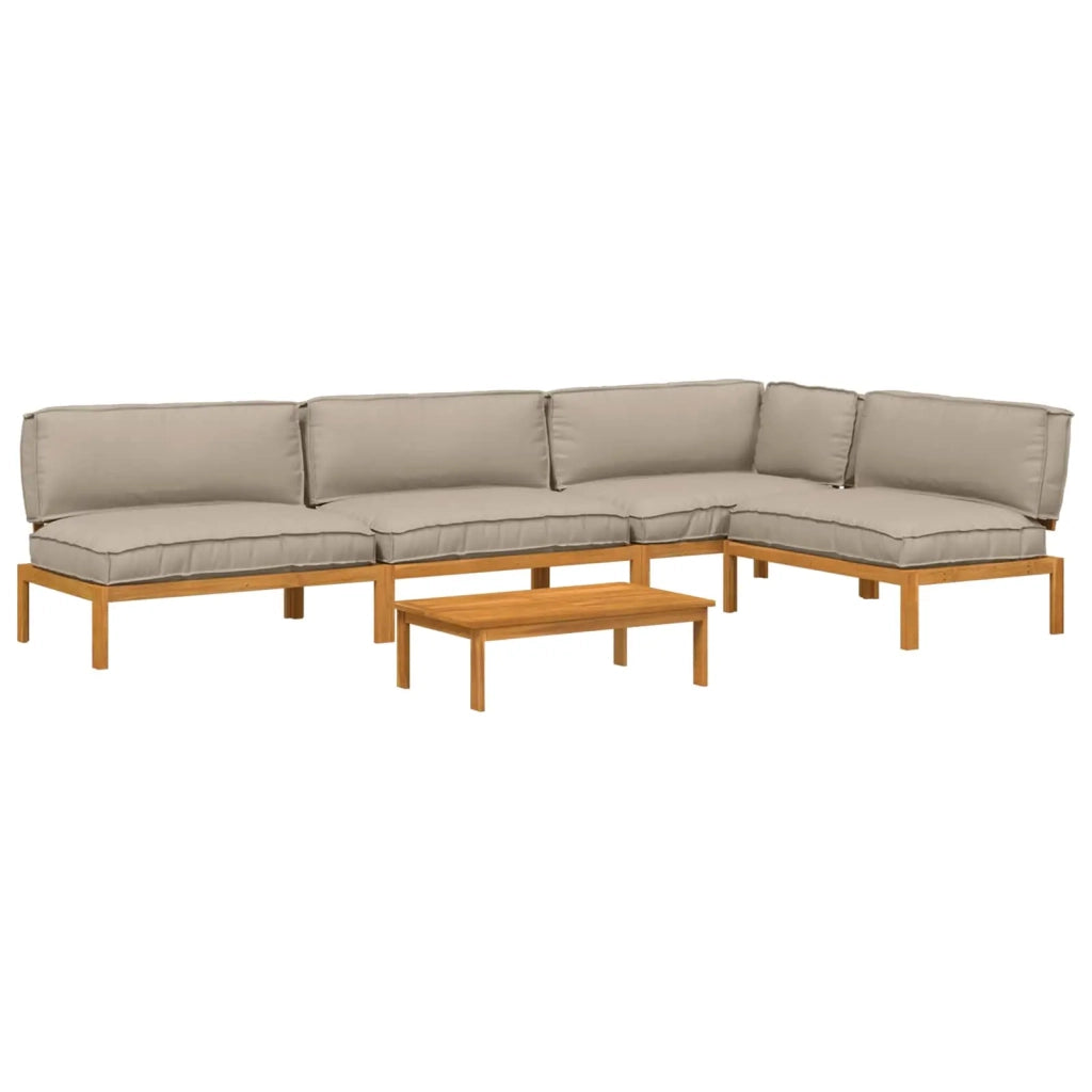 Set di divani con cuscino 5 pcs Talpa Legno di Acacia Massello 3418519