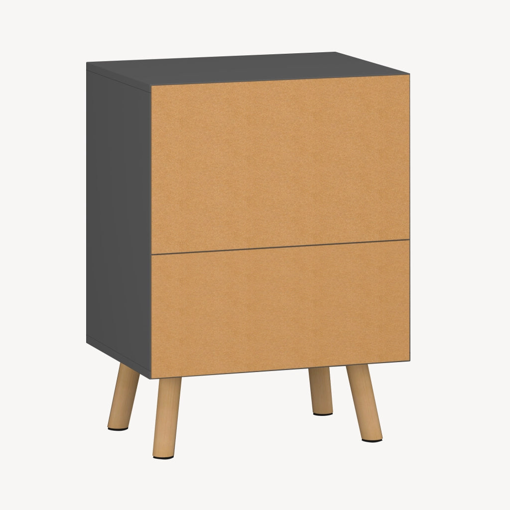 Comodino Sundsvall con Cassetto - Grigio Scuro [en.casa]
