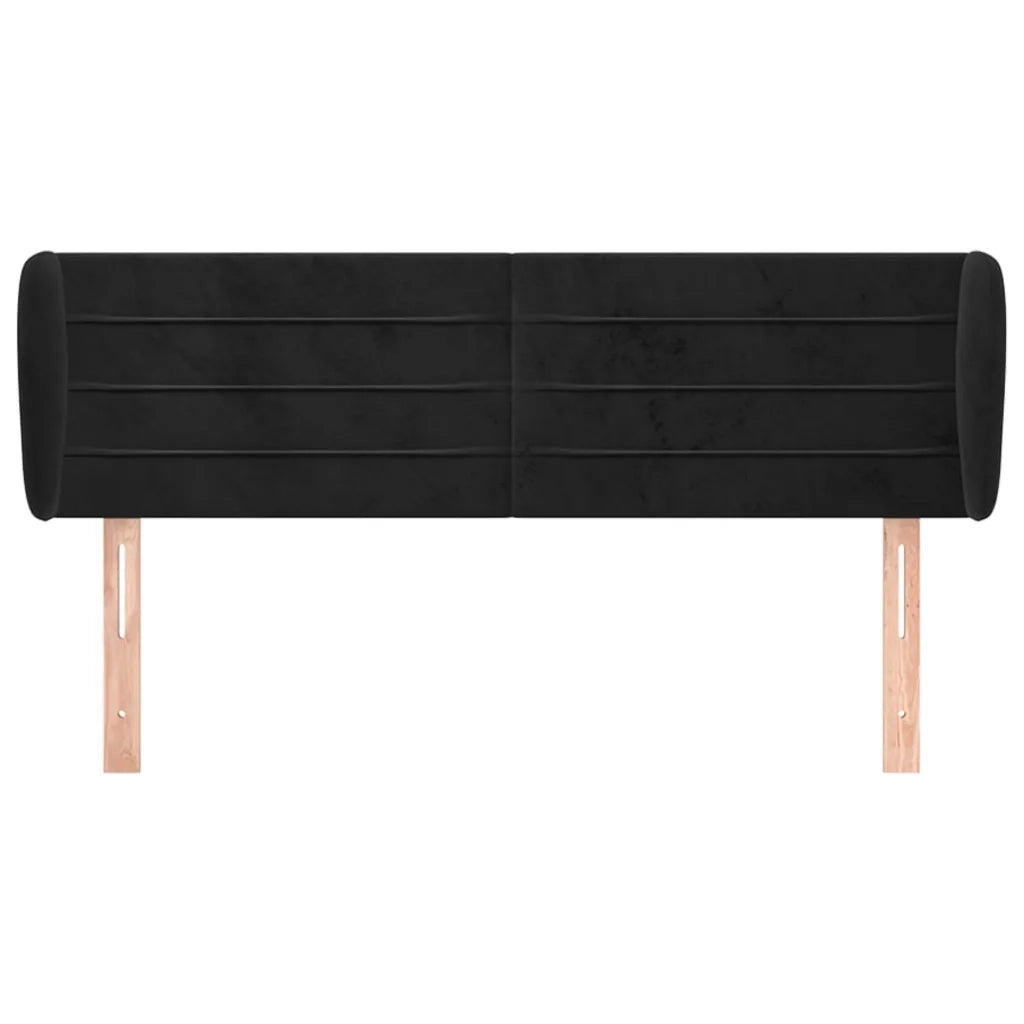 Testiera ad Orecchio-Testata con Orecchie Nera 147x23x78/88 cm in Velluto 324021