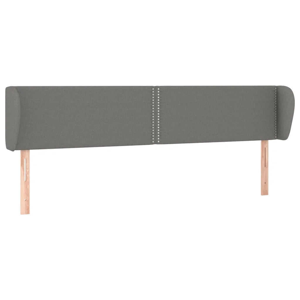 Testiera ad Orecchio-Testata con Orecchie Grigio Scuro 203x23x78/88 cm in Tessuto 790116