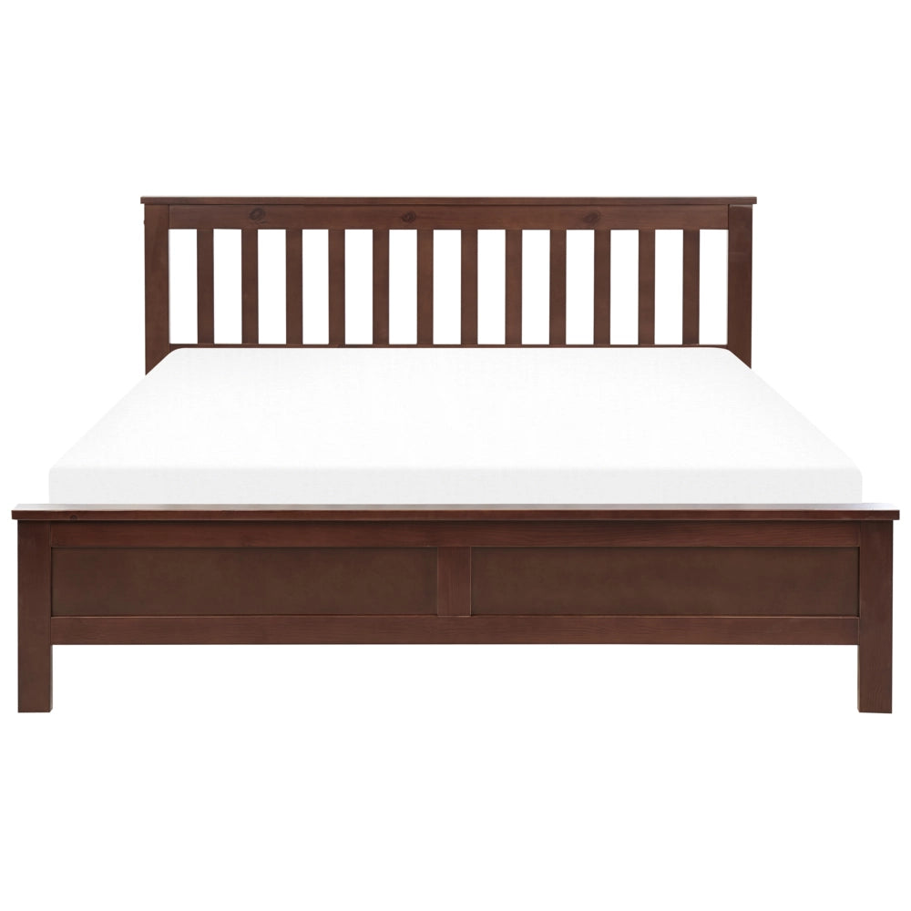 Letto in legno di pino scuro 160 x 200 cm in stile scandinavo