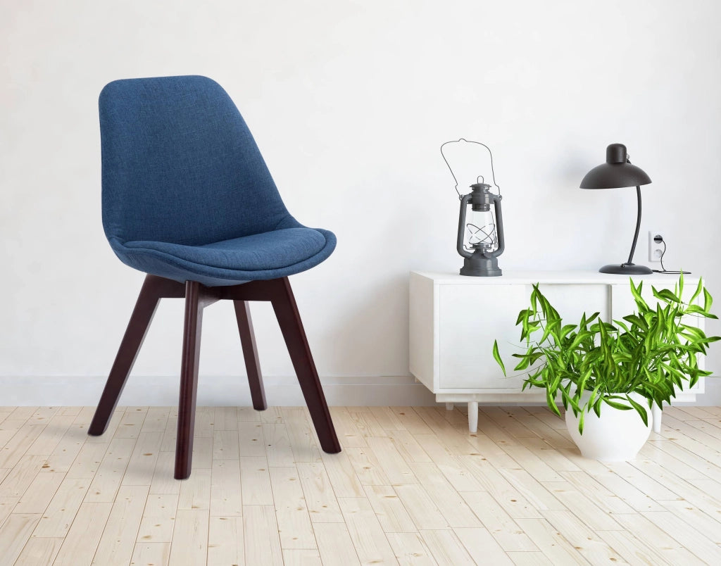 Sedia Borneo Tessuto V2 blu,noce
